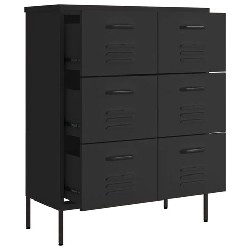 Lady Jillian -  Drawer Cabinet Black 80x35x101,5 cm Steel